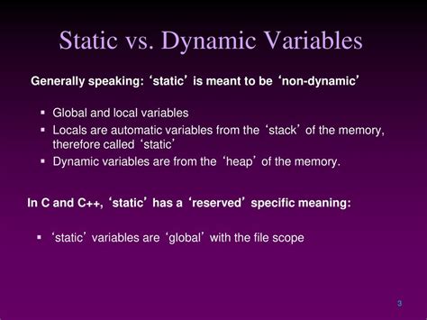static vs dynamic variables in c