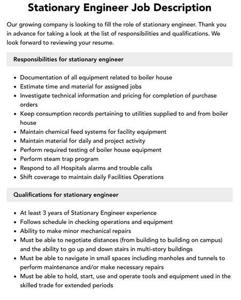 Stationary Engineer Qualifications