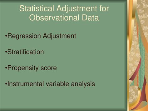 Statistical Adjustment