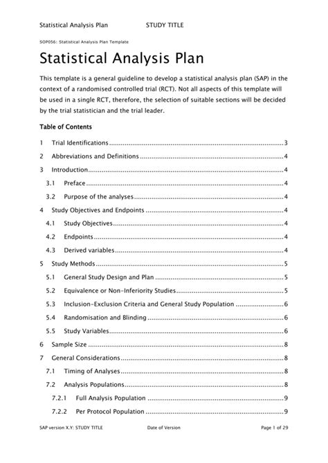 statistical analysis plan example