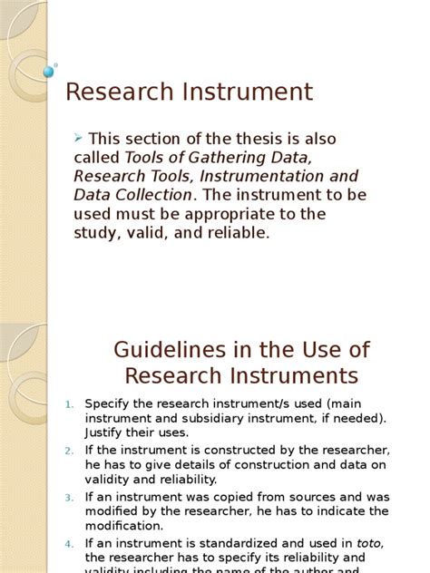 statistical instrument in research example quantitative
