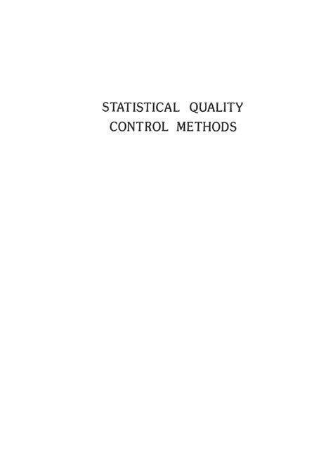 statistical quality control methods pdf