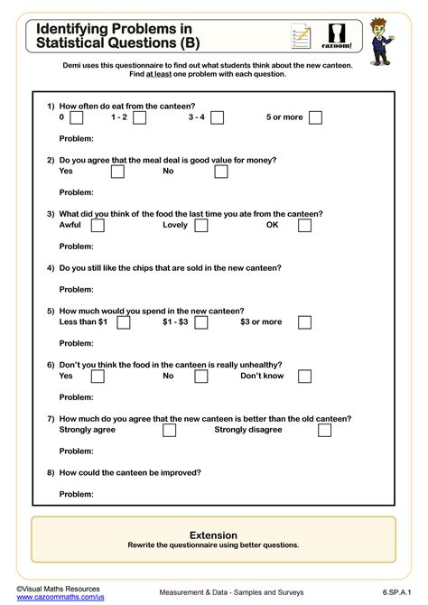Statistical Questions For 6Th Graders