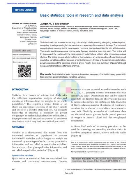 statistical tools in research pdf
