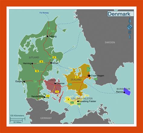 Detailed Political Map of Denmark Ezilon Maps