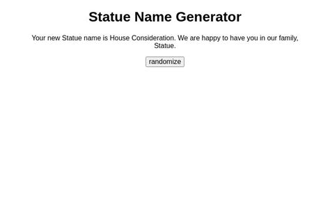 Statue Name Generator