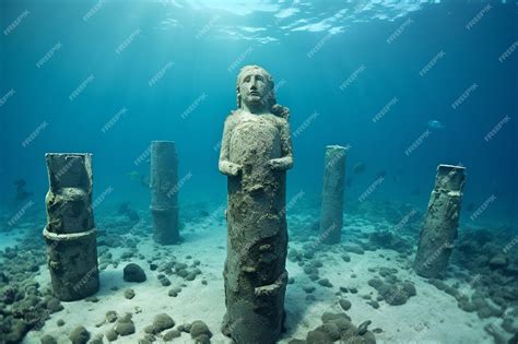 Statues At Bottom Of Ocean
