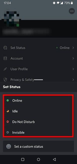 Status Discord Mobile