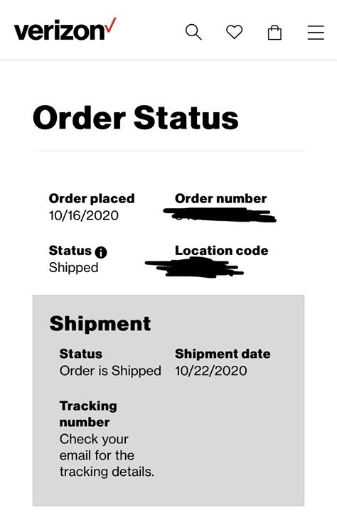 status order verizon