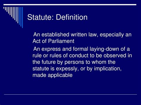 Statute Meaning Uk