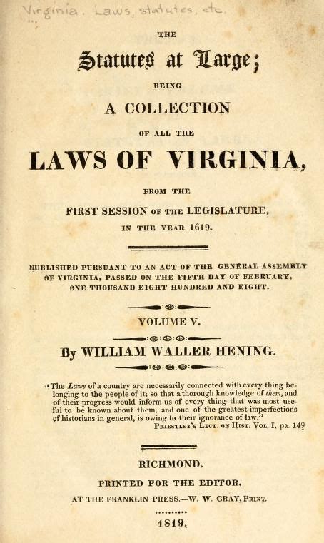 Statutes Of Virginia