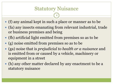 Statutory Nuisance Meaning