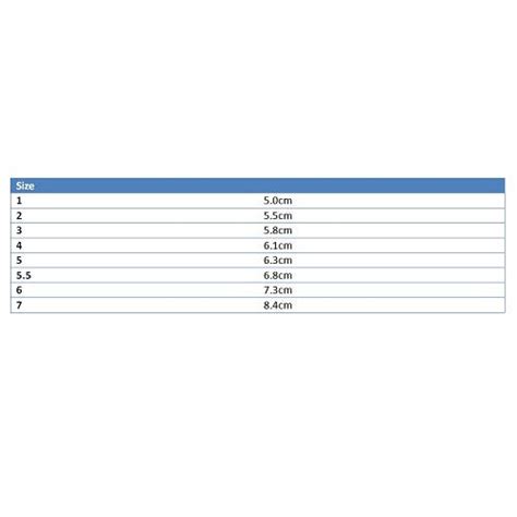 Stax Finger Splint Sizing Chart
