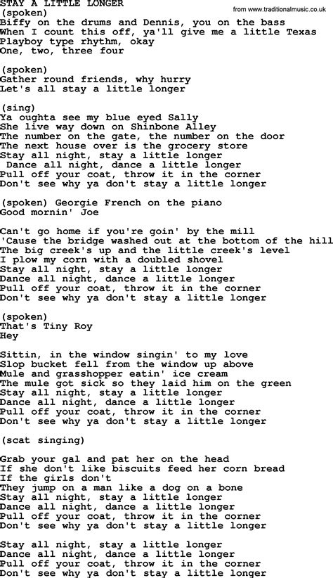 stay a little longer lyrics