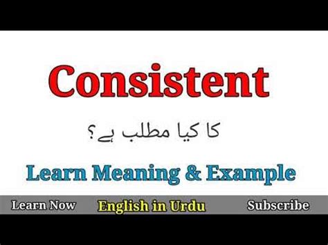 stay consistent meaning in urdu with example