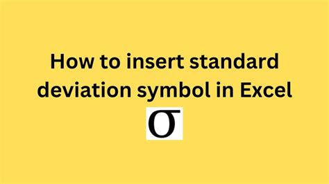 Std Deviation Symbol Excel