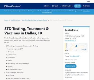 Std Testing Resources In Dallas