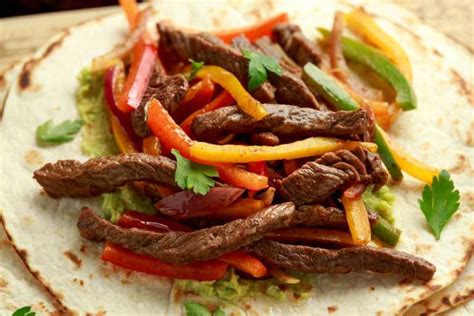 Steak Fajitas With Refried Beans