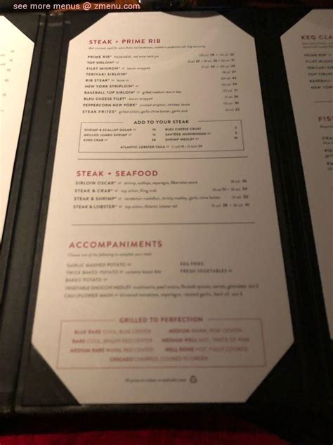 steakhouse menu in gilbert mesa az