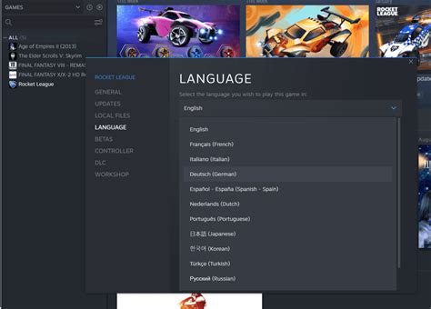 How to change Steam language?