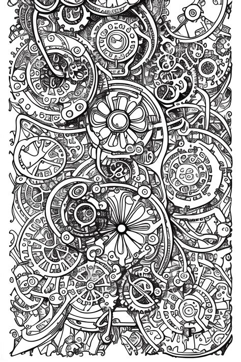 Steampunk Coloring Pages Steampunk Coloring Pages Rose
