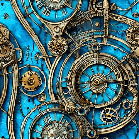Steampunk Blue Wallpaper