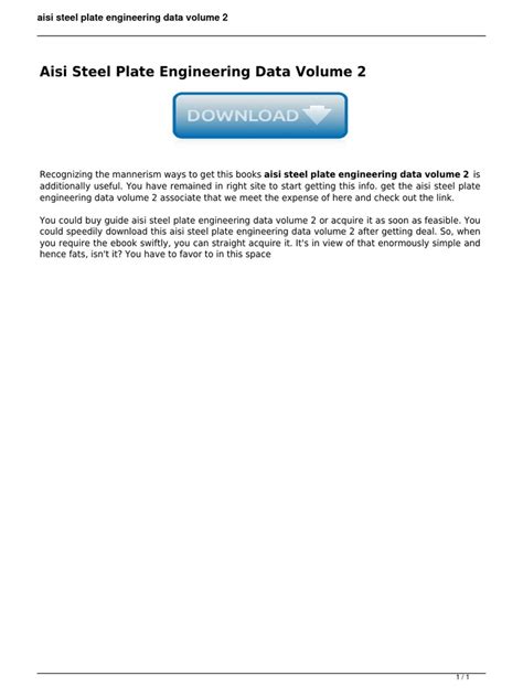 Steel Plate Engineering Data Pdf