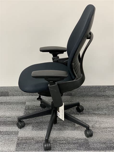 Steelcase Leap V2 Used Leather Task Chair, Black