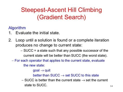 steepest ascent hill climbing example