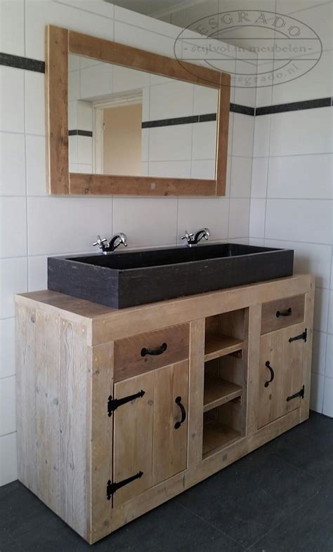 Steigerhouten Wastafel