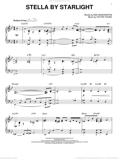 stella by starlight piano sheet music