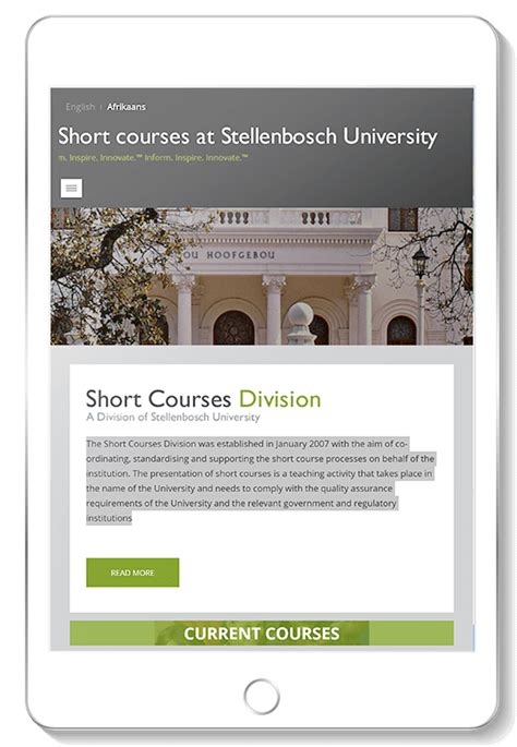 stellenbosch university short courses