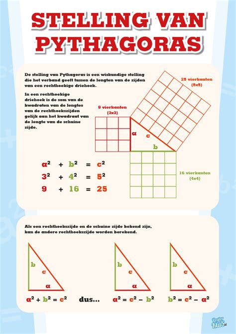 stelling van pythagoras werkblad