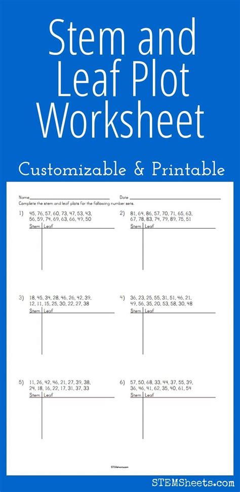 stem and leaf plot worksheet pdf