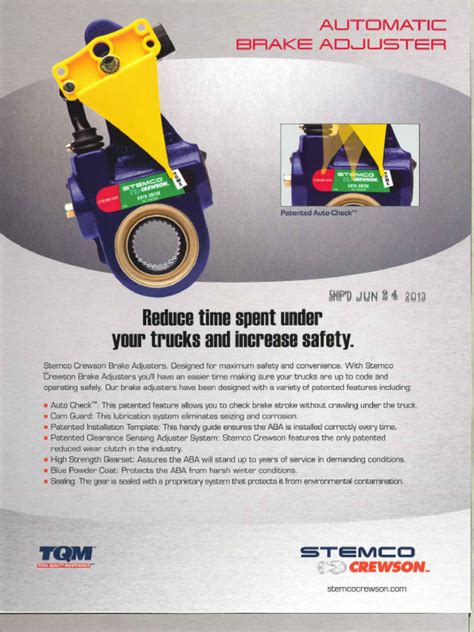 Stemco Crewson Slack Adjuster Catalog