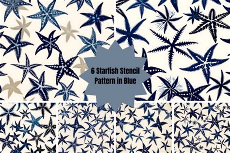 Stencil Blue Pattern