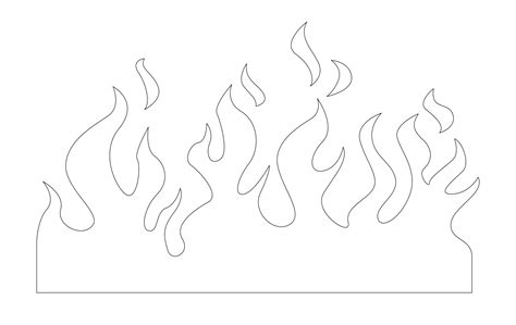 Stencil Printable Flame Template