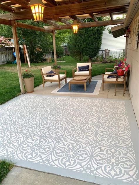 14 best Stenciled Concrete Patio Floors images on Pinterest Stencil