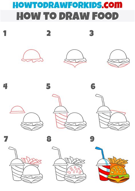 Learn to Draw A Kawaii Hamburger in 6 Steps Learn To Draw