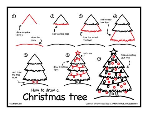 How to Draw a Christmas Tree (Step by Step Pictures