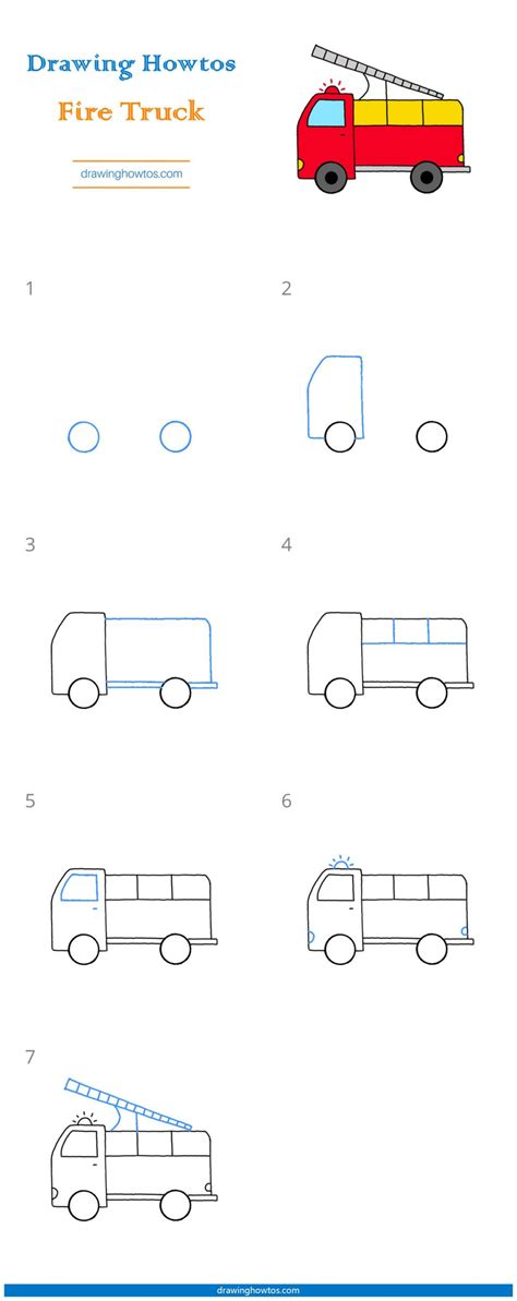 How to Draw a Fire Truck Step by Step Easy Drawing