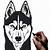 step by step how to draw a husky