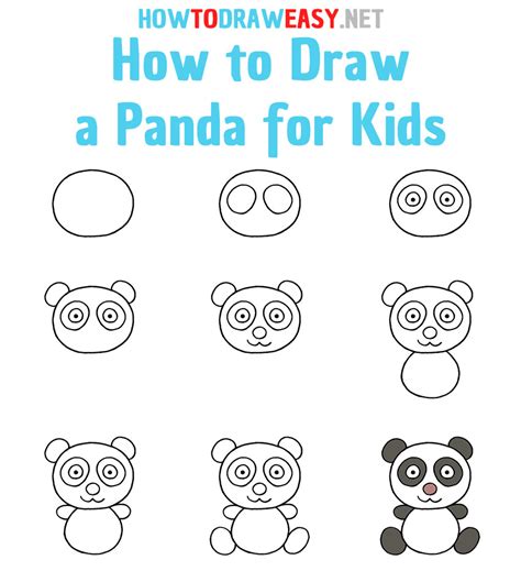 How to draw panda bear (panda is waving its hand) YouTube