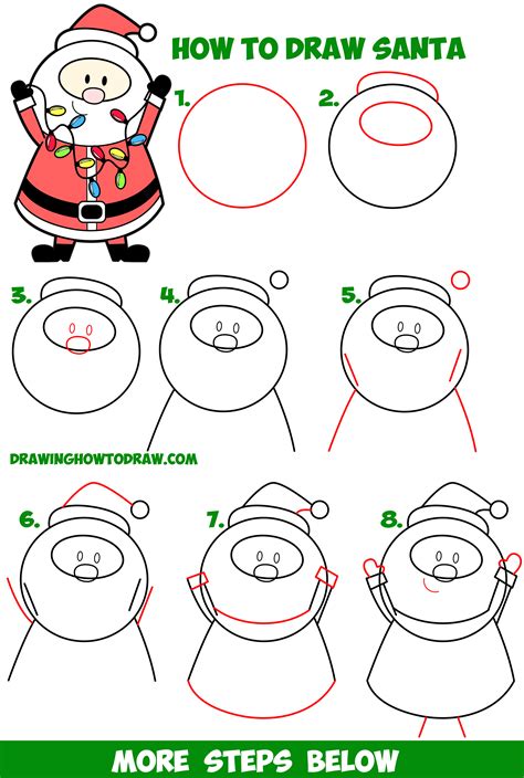 HOW TO DRAW SANTA CLAUS EASY STEP BY STEP