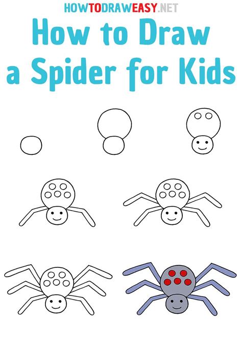 How To Draw A Cartoon Spider Art For Kids Hub