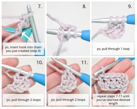 Step By Step Foundation Double Crochet