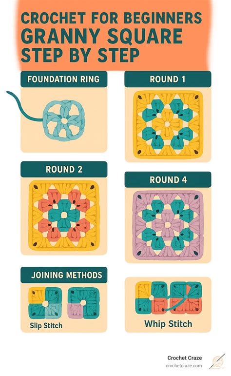 Step By Step Granny Square For Beginners