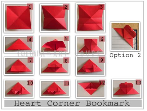 Step By Step Heart Corner Bookmark
