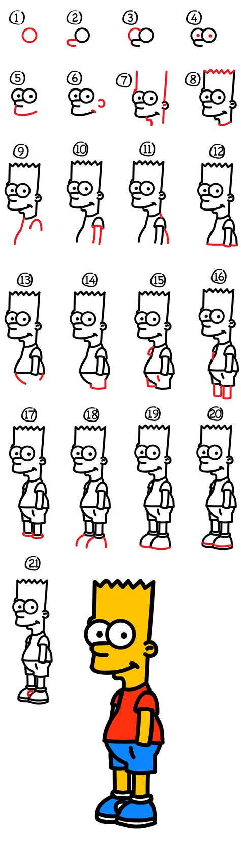 How To Draw Bart Simpson Easy Step By Step Lesson For