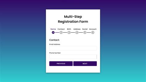 step by step registration form template